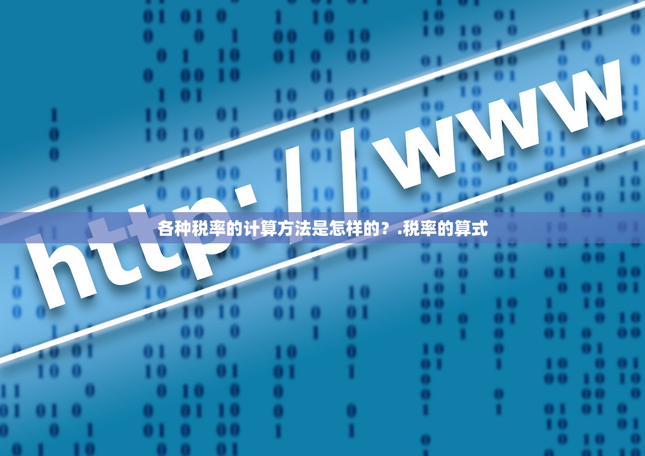 各种税率的计算方法是怎样的?.税率的算式 各种税率的计算方法是怎样的?.税率的算式