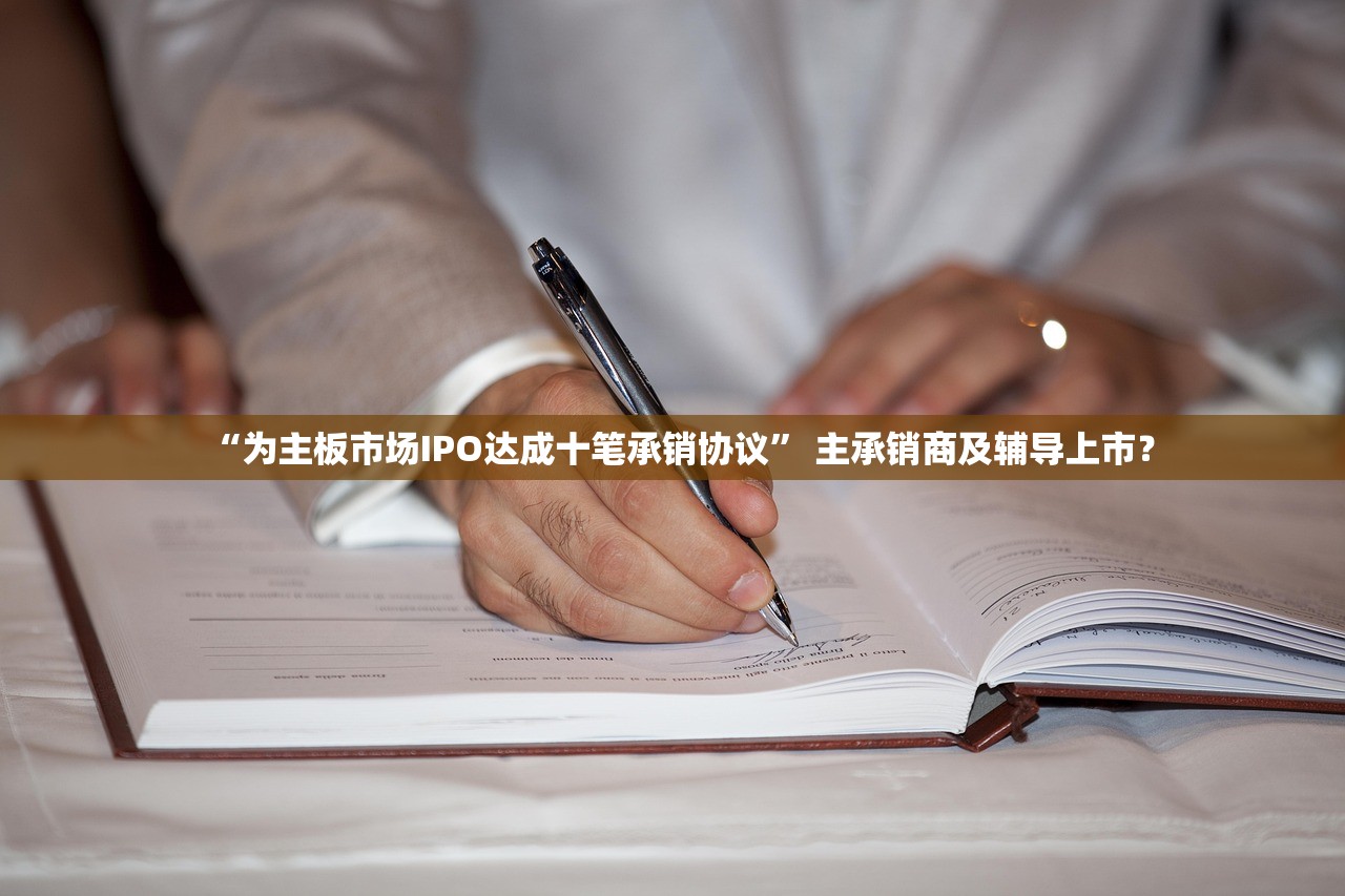 “为主板市场IPO达成十笔承销协议	” 主承销商及辅导上市？