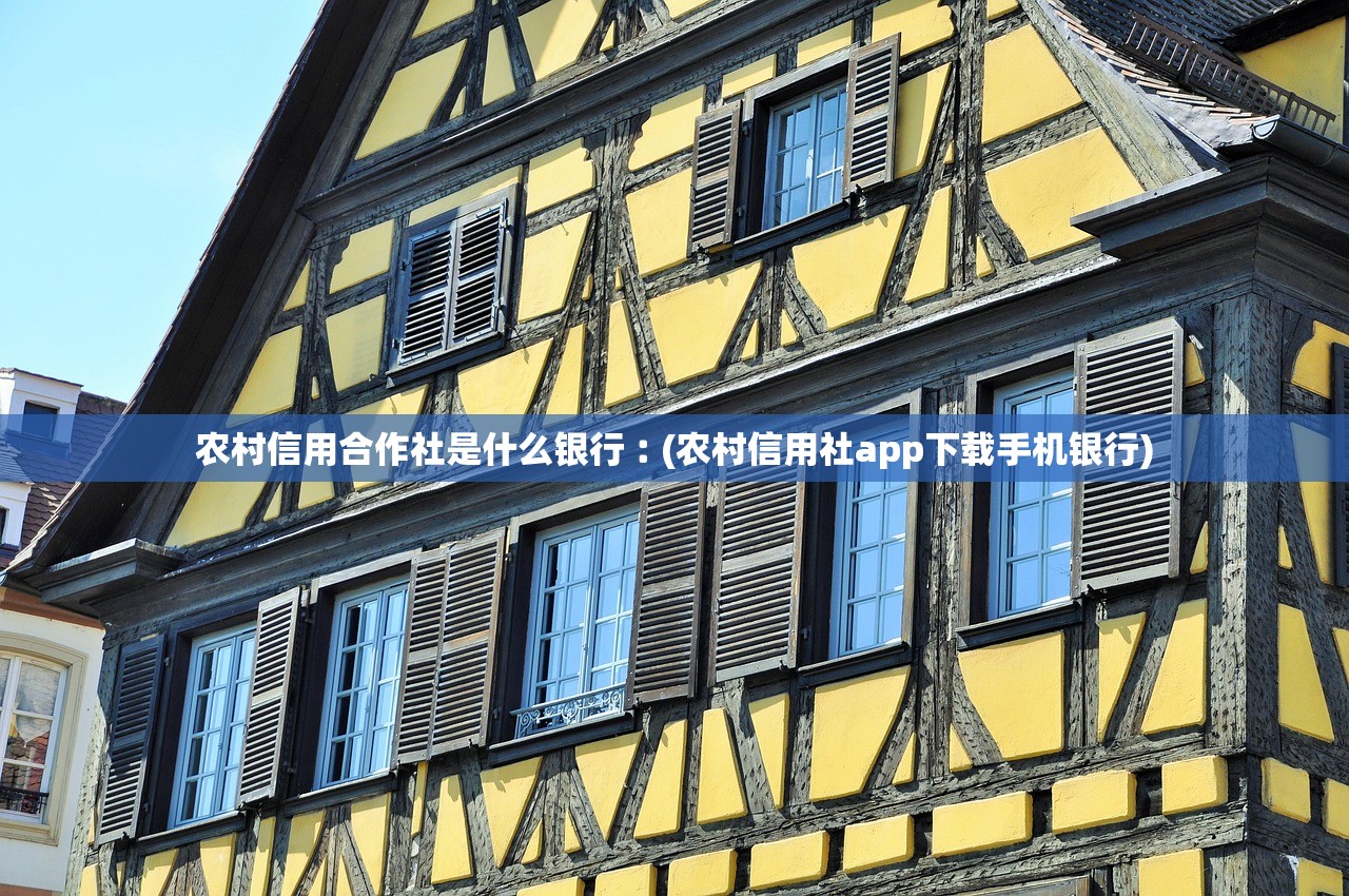 农村信用合作社是什么银行︰(农村信用社app下载手机银行)